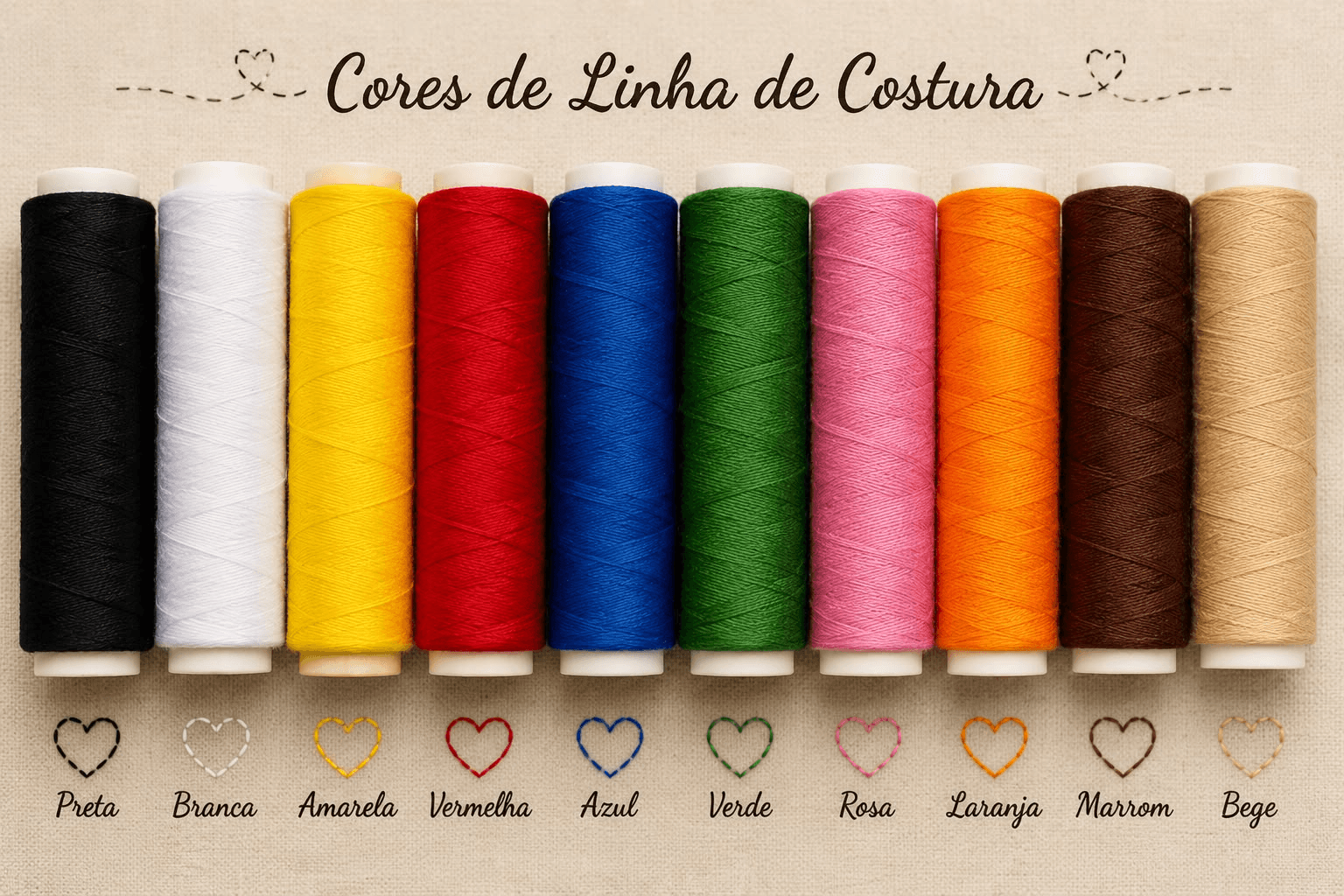 Catálogo de cores de linha de costura