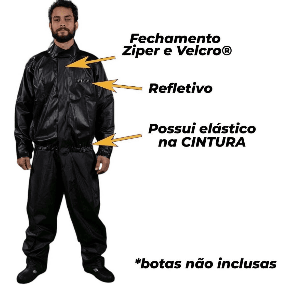 Capa de chuva — Preto Carbono